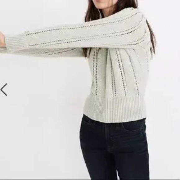 Madewell Pointelle Puff Sleeve Sweater - Picture 3 of 3